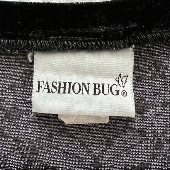 Vintage 90s Y2K Dark Floral Velvet‎ Trim Top Whimsigoth Romantic Size Large - Picture 5 of 7